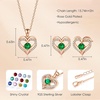 image:imageCDE Jewelry Sets for Women Love Heart Pendant Necklaces Earrings 925 Sterling Silver with Birthstone Zirconia Birthday Jewelry Gift for Wife Girlfriend HerRose Gold05MayCircular Zircon