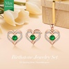 image:imageCDE Jewelry Sets for Women Love Heart Pendant Necklaces Earrings 925 Sterling Silver with Birthstone Zirconia Birthday Jewelry Gift for Wife Girlfriend HerRose Gold05MayCircular Zircon