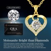 image:imageCDE S925 Silver Initial Love Heart Moissanite Necklace with 18K Gold PlatedInitial C  2 Carat