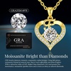 image:imageCDE S925 Silver Initial Love Heart Moissanite Necklace with 18K Gold PlatedInitial F  2 Carat