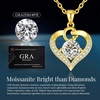 image:imageCDE S925 Silver Initial Love Heart Moissanite Necklace with 18K Gold PlatedInitial G  2 Carat
