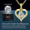 image:imageCDE S925 Silver Initial Love Heart Moissanite Necklace with 18K Gold PlatedInitial P  2 Carat