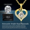 image:imageCDE S925 Silver Initial Love Heart Moissanite Necklace with 18K Gold PlatedInitial U  2 Carat