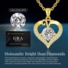 image:imageCDE S925 Silver Initial Love Heart Moissanite Necklace with 18K Gold PlatedInitial V  2 Carat