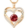 image:imageCDE 18K Rose Gold Heart Pendant NecklacesBirthstone Jewelry Gifts for Wife0107JanJulRuby RedRose Gold