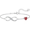 image:imageCDE 925 Sterling Silver Infinity Birthstone Bracelet Jewelry Gift for Women0107JanJulRuby Red