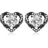 image:imageCDE Angel Wing Black Gothic Heart Birthstone Stud Earrings HypoallergenicBlack04AprWhite Birthstone