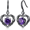 image:imageCDE Angel Wings Heart Gothic Birthstone Dangle Earrings WaterproofBlack02FebAmethsy Purple Birthstone