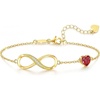 image:imageCDE Birthstone Infinity Bracelet 14K Gold Plated Jewelry Gift for Women0107JanJulRuby Red