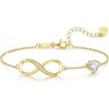 image:imageCDE Birthstone Infinity Bracelet 14K Gold Plated Jewelry Gift for Women04AprClear White