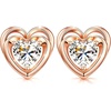 image:imageCDE Double Heart 1CT Moissanite Studs Earrings for Sensitive EarsRed