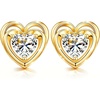image:imageCDE Double Heart 1CT Moissanite Studs Earrings for Sensitive EarsYellow
