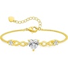 image:imageCDE Engraved I Love You Heart Moissanite Bracelets Jewellry Gifts for Women18K Gold Plated