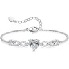 image:imageCDE Engraved I Love You Heart Moissanite Bracelets Jewellry Gifts for WomenRhodium Plated