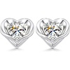 image:imageCDE Gold Plated Heart Moissanite Stud Earrings for Sensitive EarsWhite
