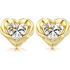 image:imageCDE Gold Plated Heart Moissanite Stud Earrings for Sensitive EarsYellow