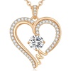 image:imageCDE Initial Necklaces for Women Rose Gold AZ Letter Heart Pendant Jewelry Gifts for Wife Mom Girlfriend Lady HerInitial M Necklaces