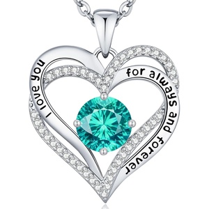 image:imageCDE 18K Rose Gold Heart Pendant Necklaces Gift Birthstone Jewelry Gift12DecWG