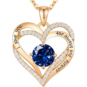 image:imageCDE 18K Rose Gold Heart Pendant NecklacesBirthstone Jewelry Gifts for WifeRose Gold09Sept