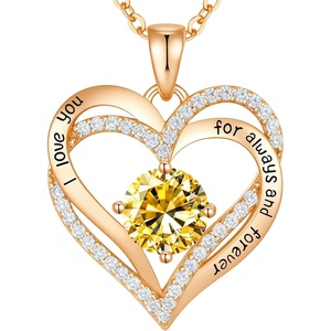 image:imageCDE 18K Rose Gold Heart Pendant NecklacesBirthstone Jewelry Gifts for WifeRose Gold11Nov