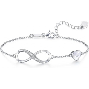 image:imageCDE 925 Sterling Silver Infinity Birthstone Bracelet Jewelry Gift for WomenCrystalWhite