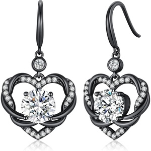 image:imageCDE Angel Wings Heart Gothic Birthstone Dangle Earrings WaterproofBlack04AprWhite Birthstone