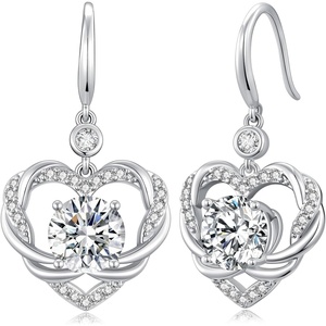image:imageCDE Angel Wings Heart Gothic Birthstone Dangle Earrings WaterproofWhite04AprWhite Birthstone