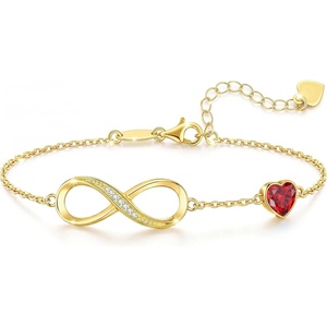 image:imageCDE Birthstone Infinity Bracelet 14K Gold Plated Jewelry Gift for Women0107JanJulRuby Red