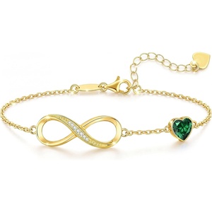 image:imageCDE Birthstone Infinity Bracelet 14K Gold Plated Jewelry Gift for Women05MayEmerald Green
