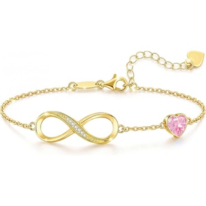 image:imageCDE Birthstone Infinity Bracelet 14K Gold Plated Jewelry Gift for Women10OctVintage Pink