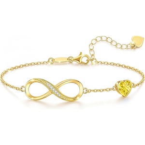 image:imageCDE Birthstone Infinity Bracelet 14K Gold Plated Jewelry Gift for Women11NovCitrine Yellow