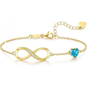 image:imageCDE Birthstone Infinity Bracelet 14K Gold Plated Jewelry Gift for Women12DecZircon Blue