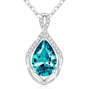 image:imageCDE Infinity Teardrop Birthstone Necklace Adjustable Jewelry for Women GiftBlue12