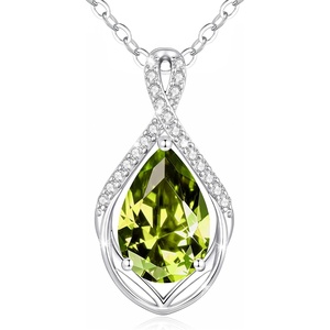 image:imageCDE Infinity Teardrop Birthstone Necklace Adjustable Jewelry for Women GiftGreen08