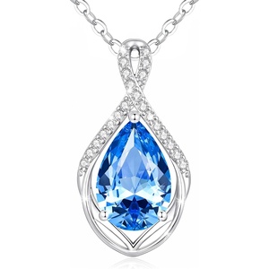 image:imageCDE Infinity Teardrop Birthstone Necklace Adjustable Jewelry for Women GiftLight Blue03