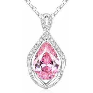 image:imageCDE Infinity Teardrop Birthstone Necklace Adjustable Jewelry for Women GiftPink10
