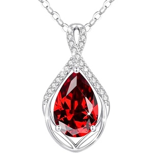 image:imageCDE Infinity Teardrop Birthstone Necklace Adjustable Jewelry for Women GiftRuby Red0107