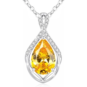 image:imageCDE Infinity Teardrop Birthstone Necklace Adjustable Jewelry for Women GiftYellow11