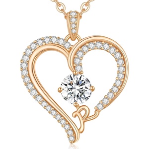 image:imageCDE Initial Necklaces for Women Rose Gold AZ Letter Heart Pendant Jewelry Gifts for Wife Mom Girlfriend Lady HerInitial R Necklaces