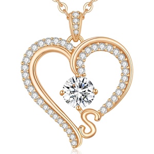 image:imageCDE Initial Necklaces for Women Rose Gold AZ Letter Heart Pendant Jewelry Gifts for Wife Mom Girlfriend Lady HerInitial S Necklaces