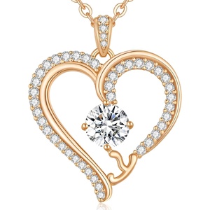 image:imageCDE Initial Necklaces for Women Rose Gold AZ Letter Heart Pendant Jewelry Gifts for Wife Mom Girlfriend Lady HerInitial Y Necklaces