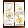image:imageCDE 18K Gold Plated Initial Love Heart Moissanite Necklace for MomInitial H engraved I Love Mom