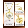 image:imageCDE 18K Gold Plated Initial Love Heart Moissanite Necklace for MomInitial I engraved I Love Mom