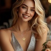 image:imageCDE 18K Gold Plated Moissanite Infinity Necklace Engraved I LOVE YOUYellow  1 Carat
