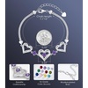 image:imageCDE 18K Rose Gold Heart BraceletsBirthstone Jewelry Gifts for WomenRhodium Plating Brass02Feb