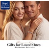 image:imageCDE 18K Rose Gold Heart BraceletsBirthstone Jewelry Gifts for WomenRhodium Plating Cuban LinkBrass09Sept