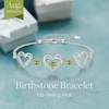 image:imageCDE 18K Rose Gold Heart BraceletsBirthstone Jewelry Gifts for WomenRhodium Plating Sterling Silver08Aug