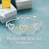 image:imageCDE 18K Rose Gold Heart BraceletsBirthstone Jewelry Gifts for WomenRhodium Plating Sterling Silver11Nov