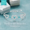 image:imageCDE 18K Rose Gold Heart BraceletsBirthstone Jewelry Gifts for WomenRhodium Plating Sterling Silver12Dec