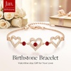 image:imageCDE 18K Rose Gold Heart BraceletsBirthstone Jewelry Gifts for WomenRose Gold Plating Brass01Jan07Jul